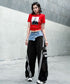 Hybrid Denim Lace Track Pants